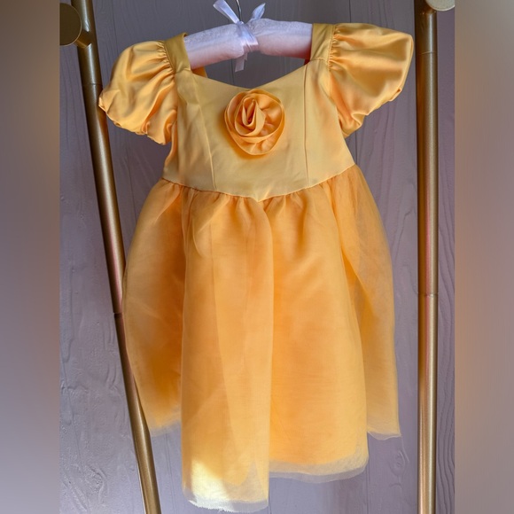 Janie and Jack Disney Princess Belle Satin Dress - Picture 5 of 5